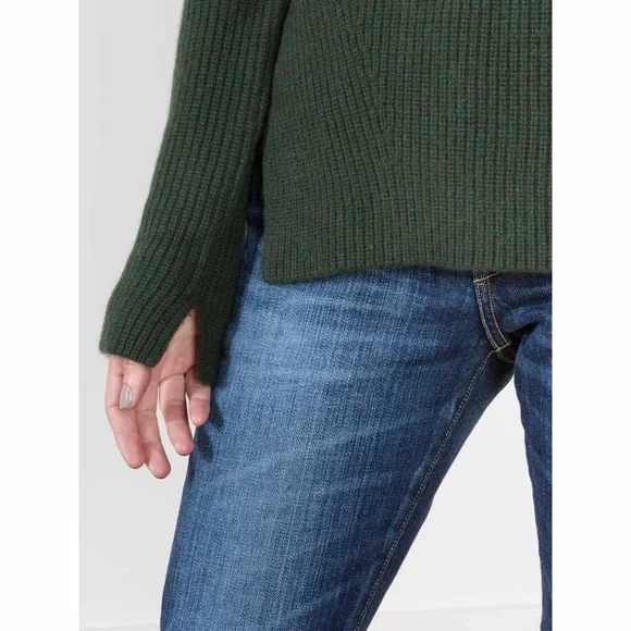 Doffer Boys Angle Fisherman Crew Neck Cashmere Sweater Forest Green Medium